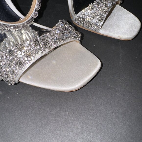 Badgley Mischka Crystal Ankle Strap Heels - Picture 6 of 6